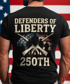 Defenders Of Liberty 250th Anniversary USA Back Side Dark Shirt