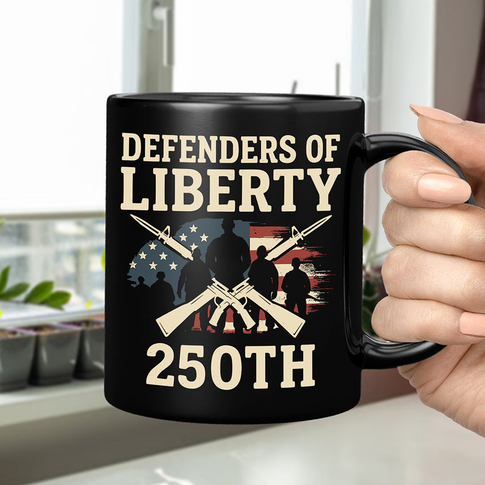 Defenders Of Liberty 250th Anniversary USA Black Mug HA75 897296 - Image 4