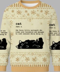 Definition Of Cat Funny Christmas Ugly Sweater