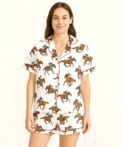Alternative view of Derby Horse Racing Kentucky Derby 2025 Satin Pajama For Women