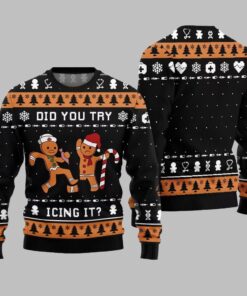 Alternative view of Did You Try Icing It Ugly Sweater 2025 Christmas 