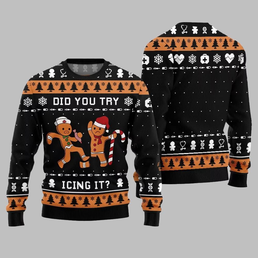 Alternative view of Did You Try Icing It Ugly Sweater 2025 Christmas - Grishko.com