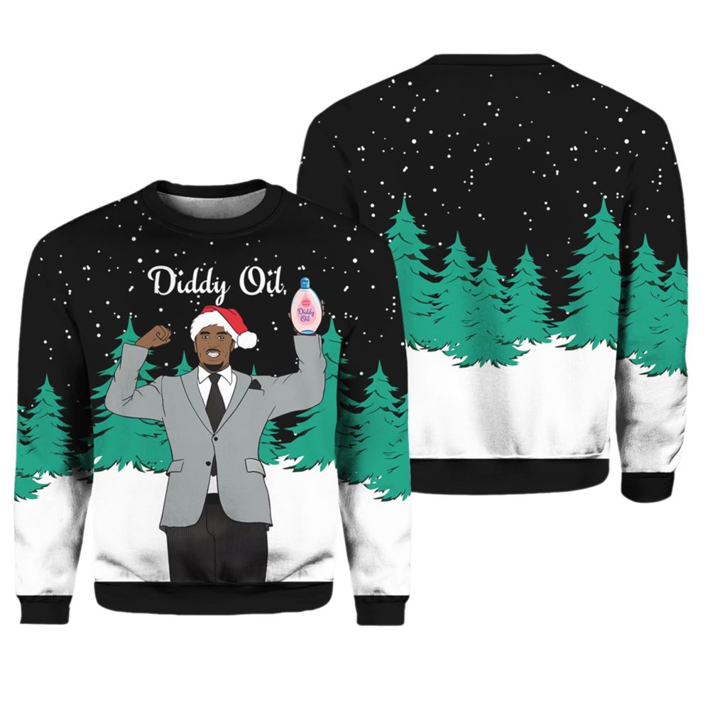 Diddy Oil Mens Ugly Christmas Sweater - Grishko.com