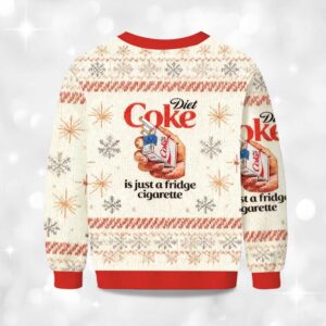 Alternative view of Diet Coke Is Just A Fridge Cigarette Christmas Ugly Sweater
