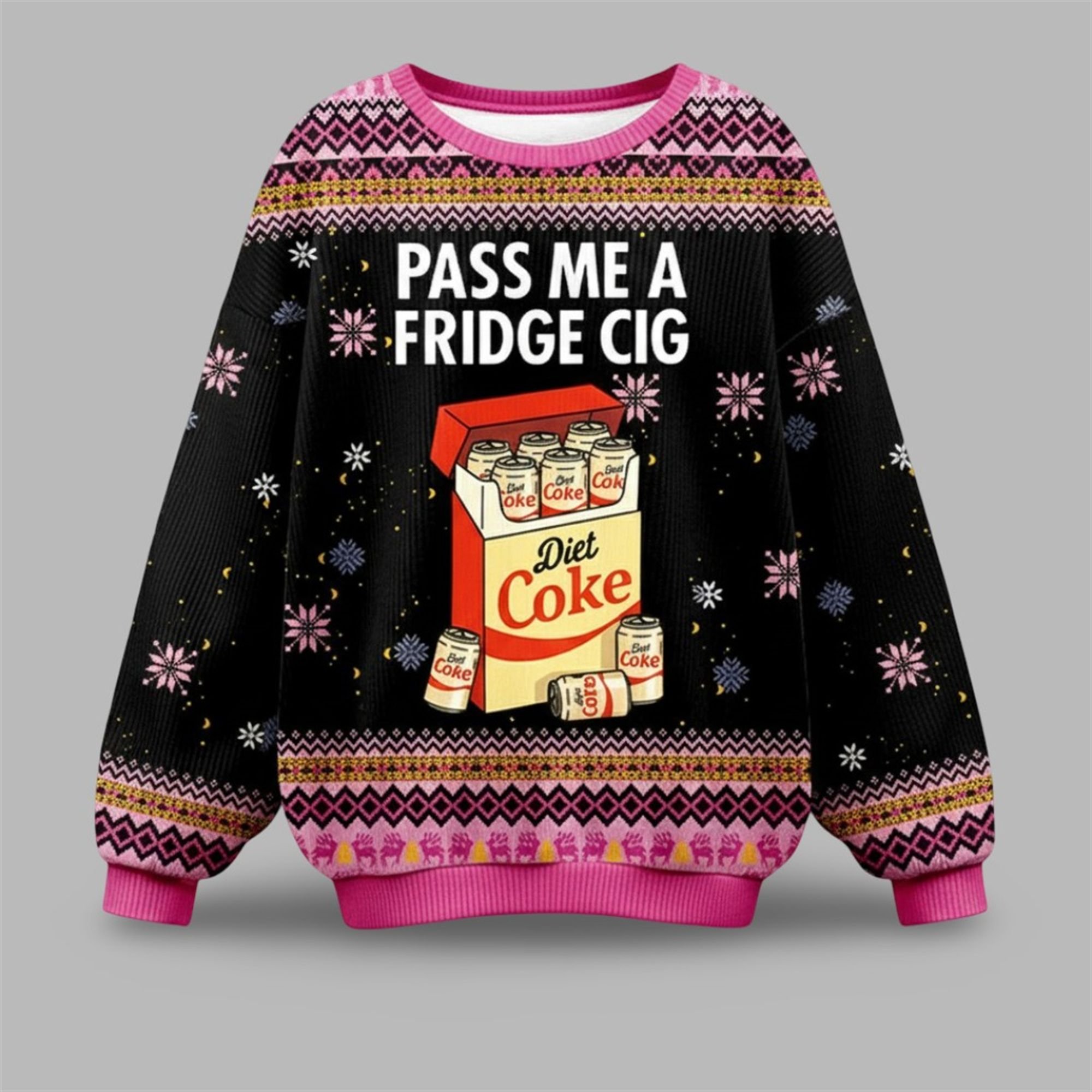 Diet Coke Pass Me A Fridge Cigarette Ugly Sweater 2025 Christmas - Grishko.com