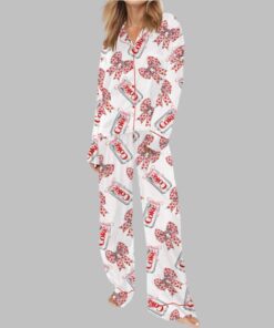 Alternative view of Diet Drinks Pink Bow Coquette Satin Pajama Set