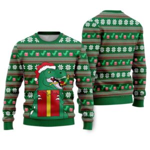 Dinasour Santa Ugly Christmas Sweater - Grishko.com