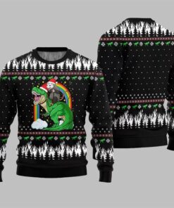 Alternative view of Dinosaur And Opossum Ugly Sweater 2025 Christmas 
