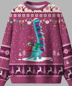 Dinosaur Books Ugly Christmas Sweater