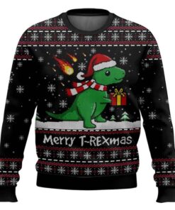 Dinosaur T-Rex Ugly Christmas Sweater