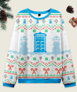 Doctor Who White Ugly Christmas Sweater Sweatshirt