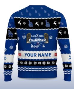 Alternative view of Dodgers Back To Back World Series 2025 Champions Ugly Christmas Sweater