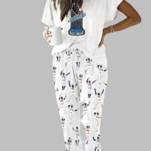 Alternative view of Dodgers Baseball Not Like Us Casual Pajama Set
