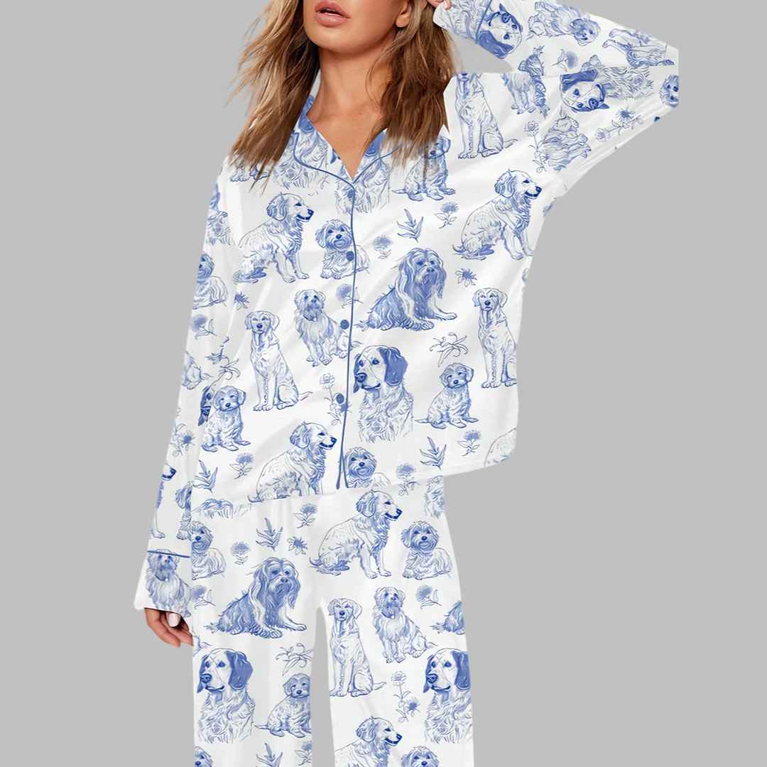 Dog Art Print Pajama Set