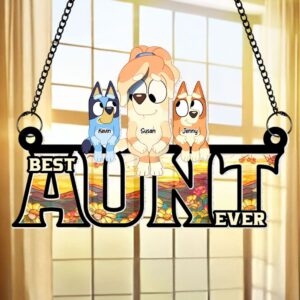 Dog Aunt Suncatcher Ornament - Personalized Gifts For Aunt 022ohti100425