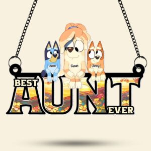Alternative view of Dog Aunt Suncatcher Ornament - Personalized Gifts For Aunt 022ohti100425