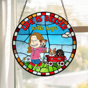 Dog, Cat Stained Glass Ornament Personalized Gifts For Pet Lovers