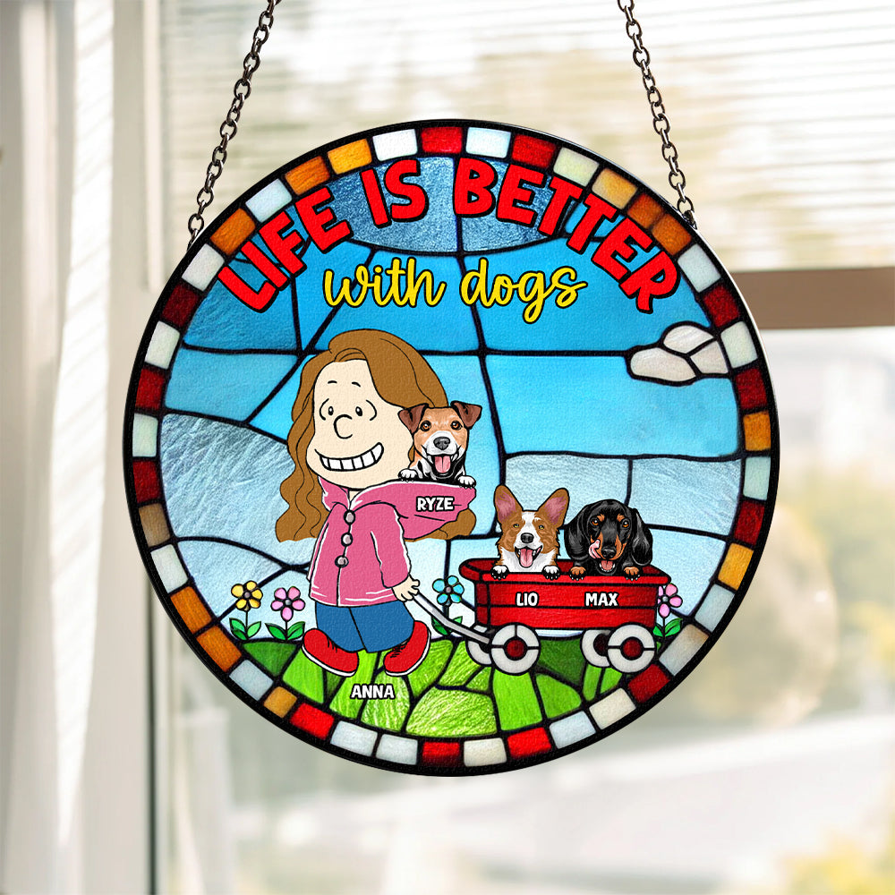 Dog, Cat Stained Glass Ornament Personalized Gifts For Pet Lovers