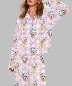 Alternative view of Dog Christmas Art Print Pajama Set