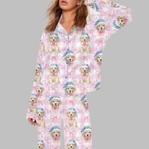 Alternative view of Dog Christmas Art Print Pajama Set