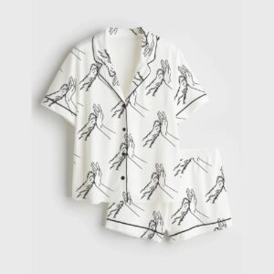 Alternative view of Dog Hands Satin Pajama Set