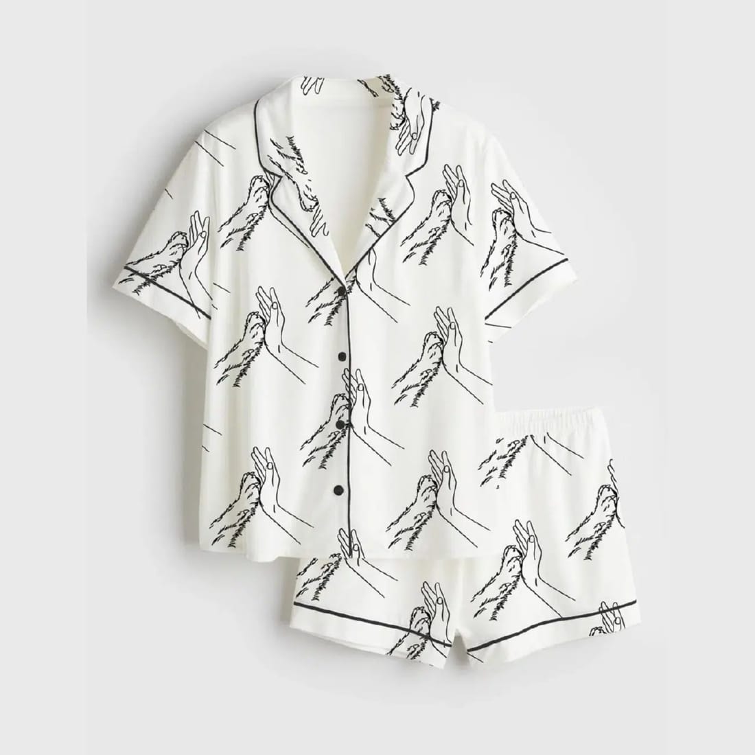 Alternative view of Dog Hands Satin Pajama Set