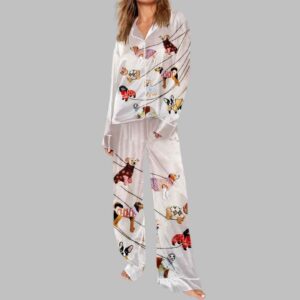 Alternative view of Dog Imitation Embroidery Art Print Pajama Set