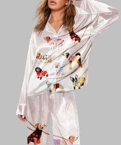Dog Imitation Embroidery Art Print Pajama Set