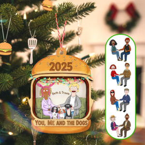 Dog Lover Couple Ornament - Personalized Gifts For Couple Christmas Ornament 01TGMG050925HG