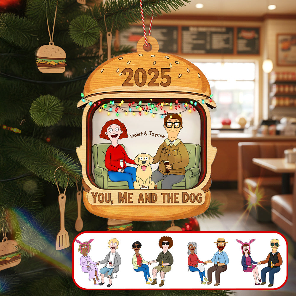 Alternative view of Dog Lover Couple Ornament - Personalized Gifts For Couple Christmas Ornament 01TGMG050925HG