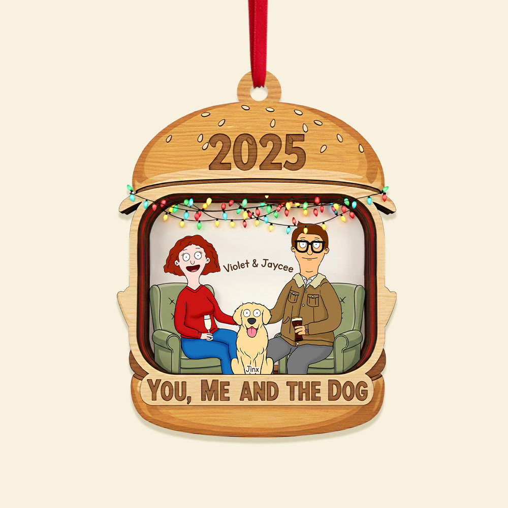 Dog Lover Couple Ornament - Personalized Gifts For Couple Christmas Ornament 01TGMG050925HG - Image 3