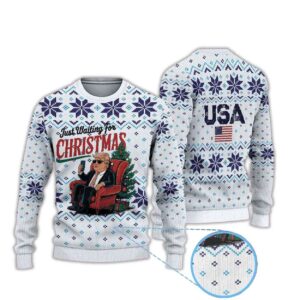 Donald Trump Just Waiting for Christmas Ugly Christmas Sweater