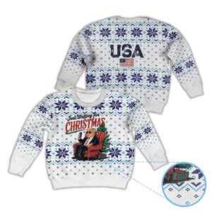 Alternative view of Donald Trump Just Waiting for Christmas Ugly Christmas Sweater