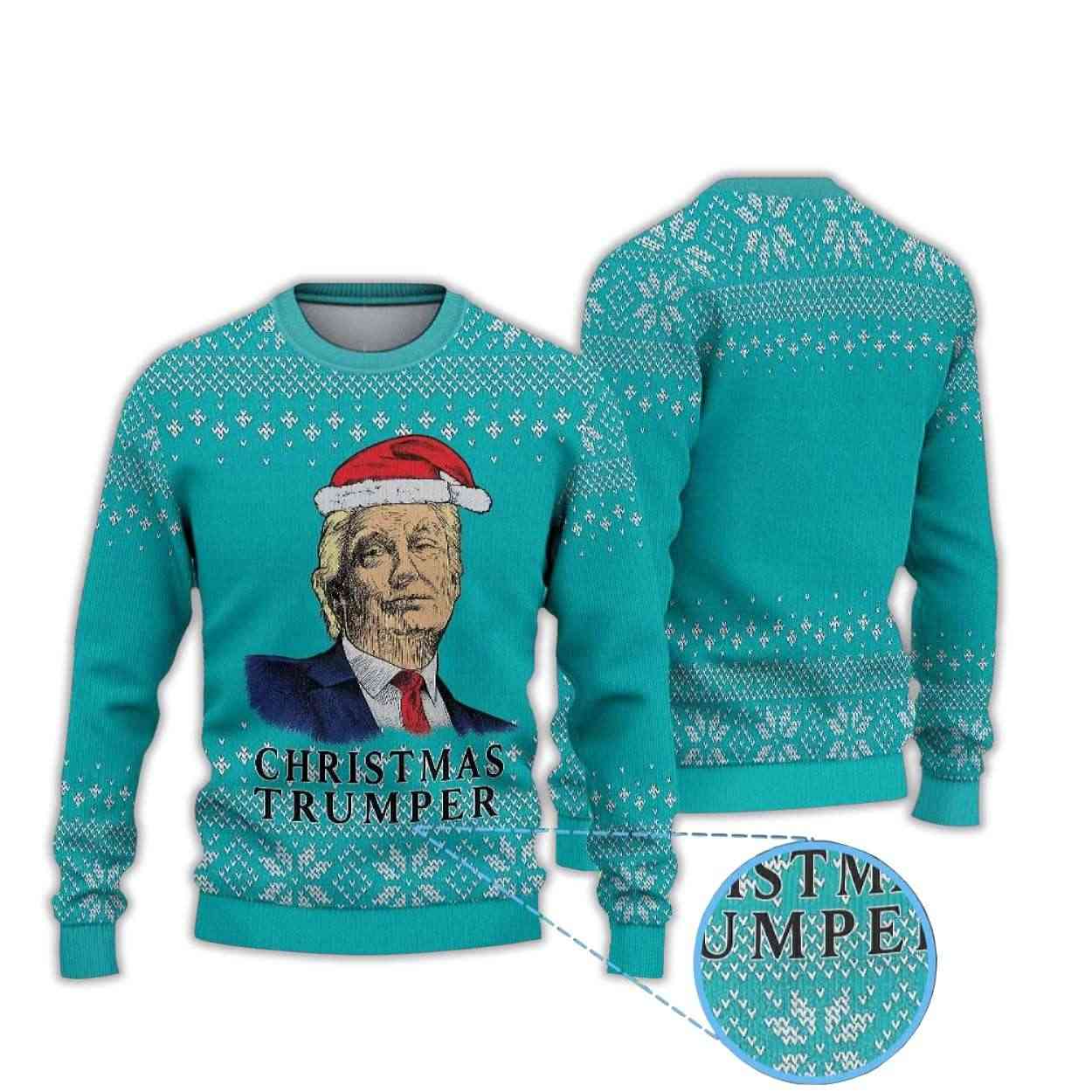 Donald Trump Santa Hat Christmas Trumper Ugly Christmas Sweater