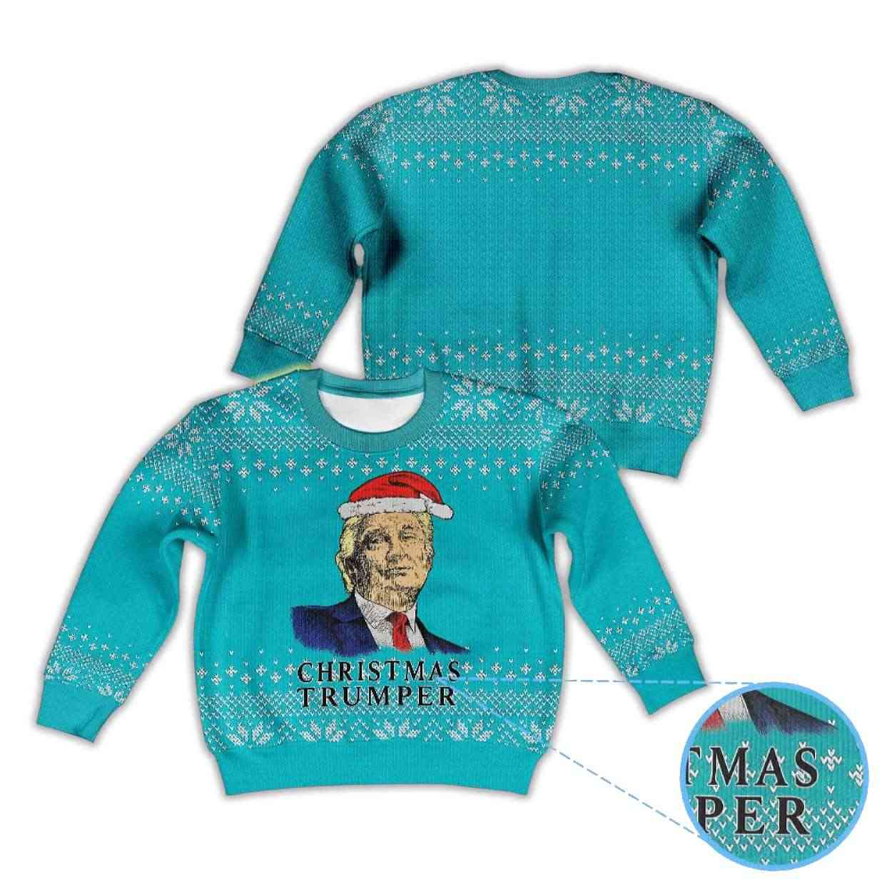 Alternative view of Donald Trump Santa Hat Christmas Trumper Ugly Christmas Sweater