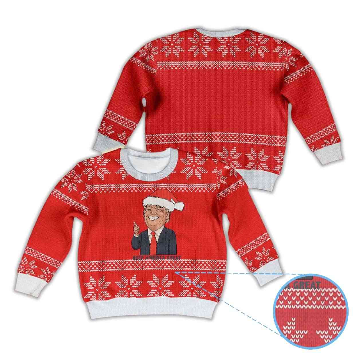 Alternative view of Donald Trump Santa Hat Keep America Great Ugly Christmas Sweater