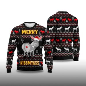 Alternative view of Donkey Merry Kissmyass Ugly Christmas Sweater 2025