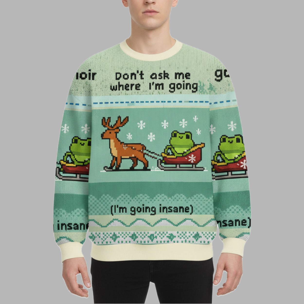Alternative view of Don't Ask Me Christmas Ugly Sweater - gullprint.com