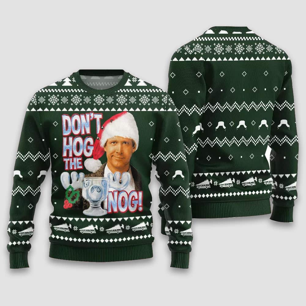 Alternative view of Dont Hog the Nog Clark Griswold Christmas Ugly Sweater