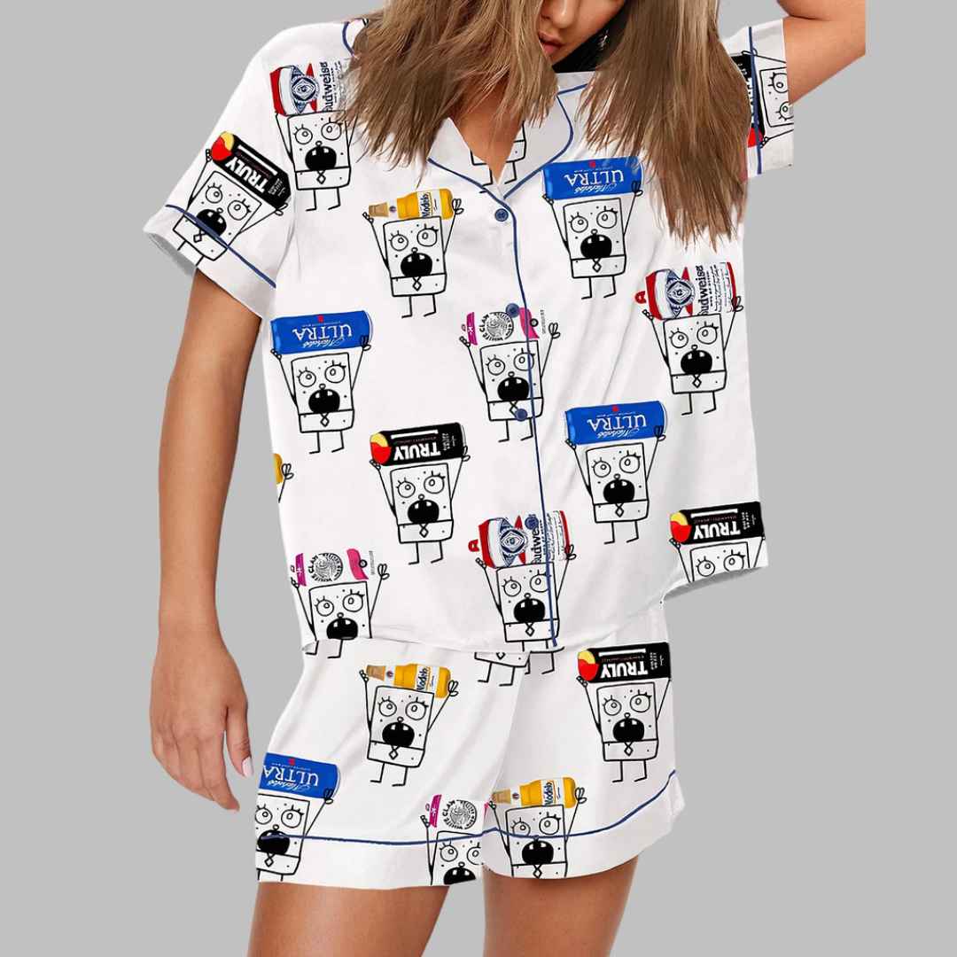 Doodlebob Beer Print Pajama Set