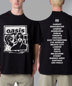 Oasis Live 25 World Tour Live '25 Cut Out Photo Cities Tour Unisex T-Shirt