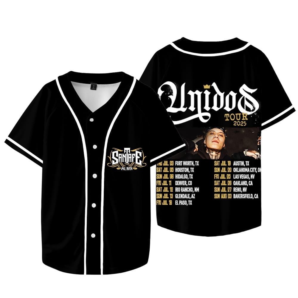 Santa Fe Klan Unidos Tour Merch Baseball Jacket Tee Unisex V-neck Short Sleeve T-Shirts