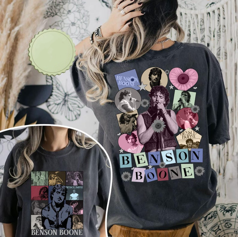 Benson Boone Vintage Shirt, Retro Pop Star Graphic Tee, Concert Tour Collage T-Shirt, Music Fan Gift, Benson Boone Top