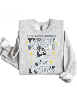 Bluey throat punch i win muffin metal limited edition sweatshirt, trendy design, personalized sweater