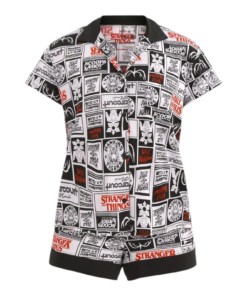 Stranger Things pajamas set light weight short sleeves with shorts