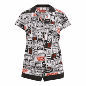Stranger Things pajamas set light weight short sleeves with shorts