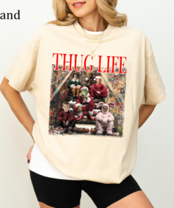 Thug Life Christmas Shirt, Christmas Character Tee, Christmas Movie Shirt, Holiday Crewneck Xmas Friends Shirt, Xmas Gifts For Women