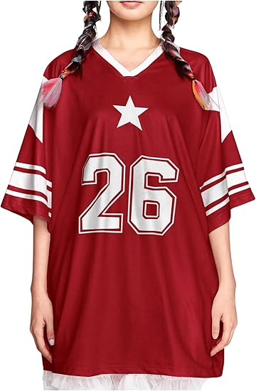 Women's Jersey Shirts Y2K Graphic Tees Streetwear Cute Football Jerseys Oversized T-Shirt Tops - Image 3
