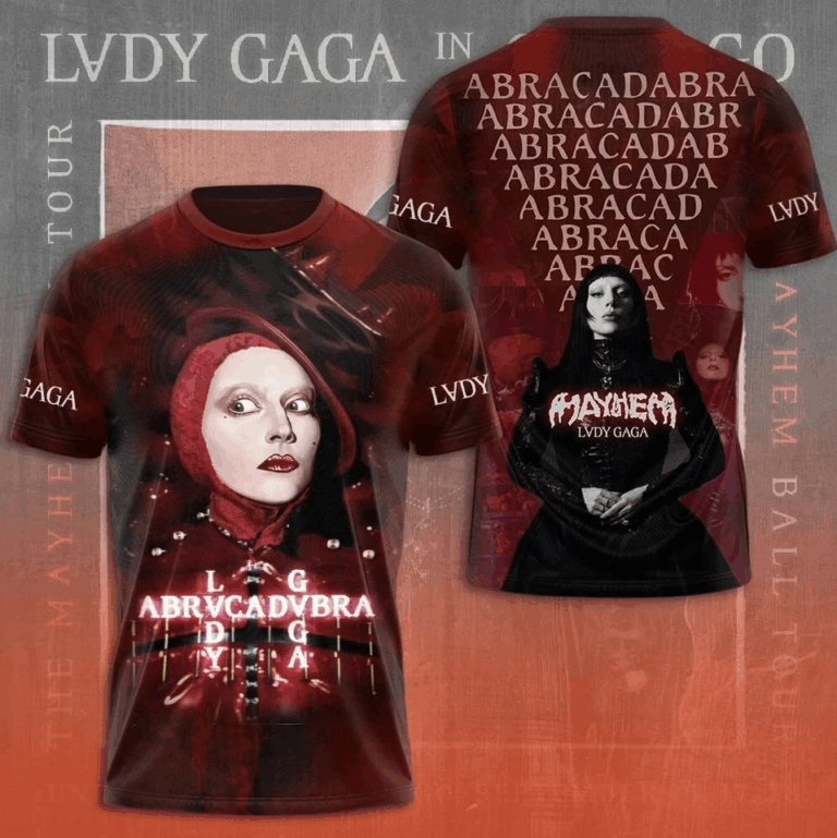 Lady Gaga Abracadabra The Mayhem Ball 2025 Tour 3D T-Shirt