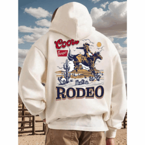 Men's Cowboy Letter Print Shoulder Hoodie, Casual Loose Drawstring PocketSweashirt, Hoodie, Unisex Shirt, For Men, For Women Menswear Sweaters